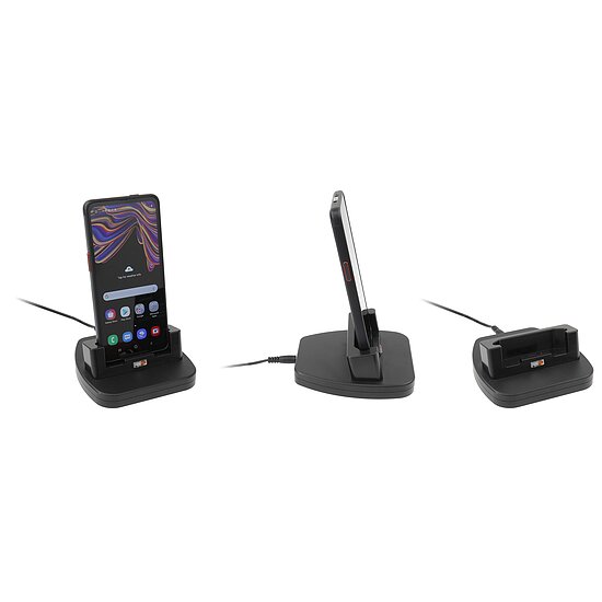 Bild 1 - Brodit Tischladegert fr SAMSUNG Galaxy Xcover Pro, Ladung ber Pogo-Pins