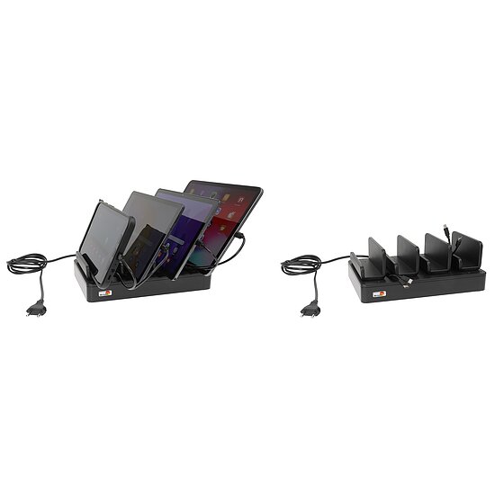 Bild 1 - Brodit UNI USB-C, 4-fach Tischladegert , fr Gerte mit USB Typ C Anschluss zum gleichzeitigen Laden von bis zu 4 Gerten mit USB Typ C Anschluss