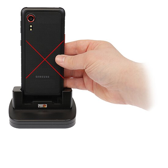 Bild 7 - Brodit Tischladegert fr SAMSUNG Galaxy Xcover 5 schonende Ladung ber Pogo-Pins