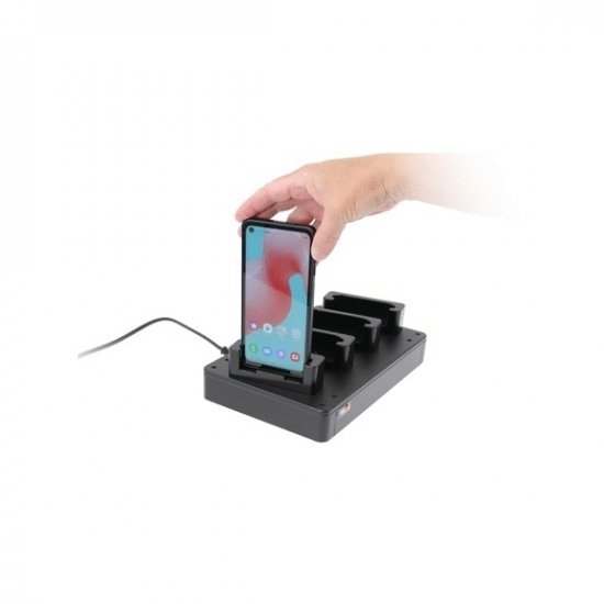 Bild 3 - Brodit 4-fach Tischladegert fr SAMSUNG Galaxy Xcover 5 zum gleichzeitigen Laden von bis zu 4 Gerten, schonende Ladung ber Pogo-Pins