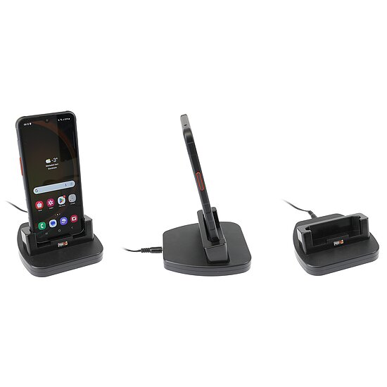Bild 1 - Brodit Tischladegert fr SAMSUNG Galaxy Xcover 7, Ladung ber Pogo-Pins