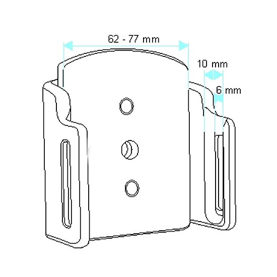 Bild 10 - Brodit einstellbarer Halter , Universal: max. Breite: 62-77mm, Tiefe: 6-10mm Montageplatte mit Kugelgelenk, fr max. Breite: 62-77mm, Tiefe: 6-10mm