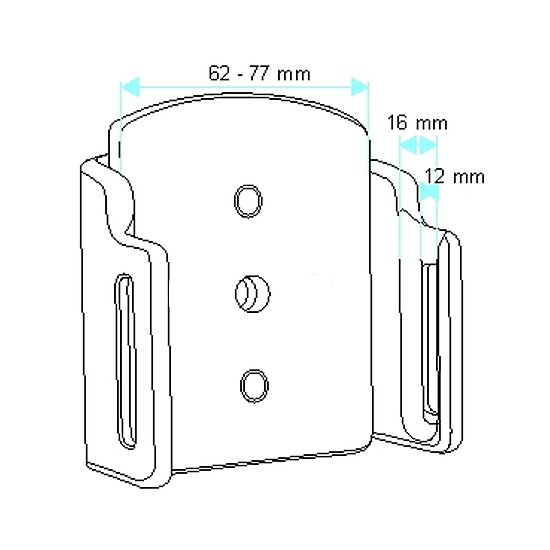 Bild 7 - Brodit einstellbarer Halter , Universal: max. Breite: 62-77mm, Tiefe: 12-16mm Montageplatte mit Kugelgelenk, fr max. Breite: 62-77mm, Tiefe: 12-16mm