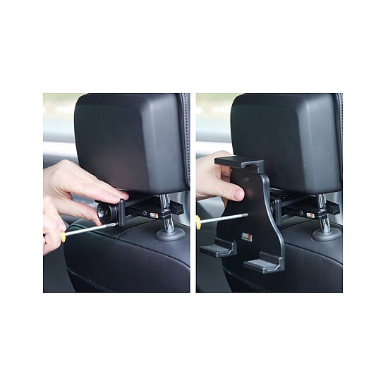 Bild 4 - Brodit einstellbarer Tablet Halter , Universal: max. Hhe: 140-195mm , 3-Punkt Befestigung Montageplatte mit Kugelgelenk, fr max. Hhe (schmale Seite): 140-195mm, Tiefe: 4-25mm