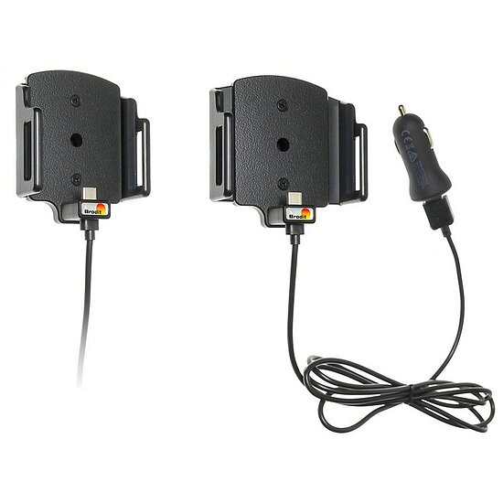 Bild 6 - Brodit einstellbarer Halter (seitlich) Aktiv USB-C, 12/24V, Universal: max. Breite: 62-77mm, Tiefe: 9-13mm USB Typ C Ladeanschluss, inkl. Zigarettenanznder-Ladegert, Montageplatte mit Kugelgelenk, fr max. Breite: 62-77mm, Tiefe: 9-13mm