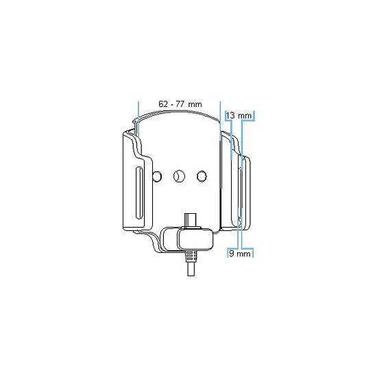 Bild 7 - Brodit einstellbarer Halter (seitlich) Aktiv USB-C, 12/24V, Universal: max. Breite: 62-77mm, Tiefe: 9-13mm USB Typ C Ladeanschluss, inkl. Zigarettenanznder-Ladegert, Montageplatte mit Kugelgelenk, fr max. Breite: 62-77mm, Tiefe: 9-13mm