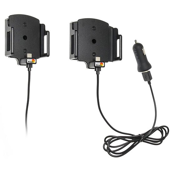 Bild 6 - Brodit einstellbarer Halter (seitlich) Aktiv USB-C, 12/24V, Universal: max. Breite: 62-77mm, Tiefe: 12-16mm USB Typ C Ladeanschluss, inkl. Zigarettenanznder-Ladegert, Montageplatte mit Kugelgelenk, fr max. Breite: 62-77mm, Tiefe: 12-16mm