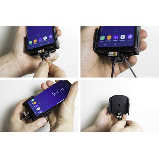 Bild 3 - Brodit einstellbarer Halter (seitlich) Aktiv USB-C, 12/24V, Universal: max. Breite: 75-89mm, Tiefe: 9-13mm USB Typ C Ladeanschluss, inkl. Zigarettenanznder-Ladegert, Montageplatte mit Kugelgelenk, fr max. Breite: 75-89mm, Tiefe: 9-13mm