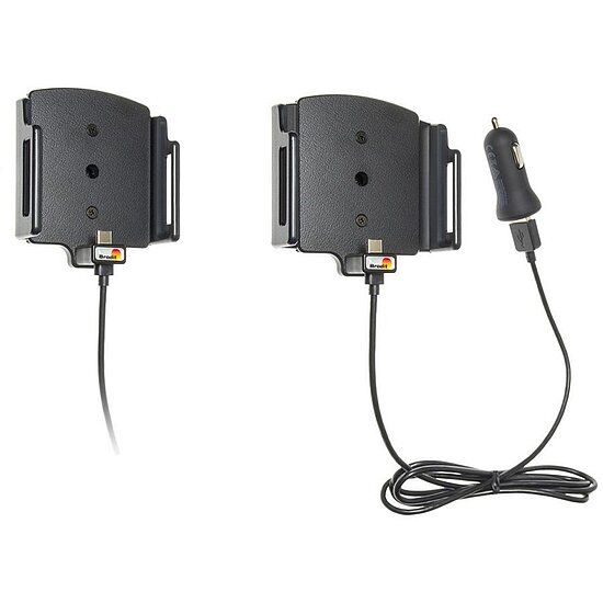 Bild 6 - Brodit einstellbarer Halter (seitlich) Aktiv USB-C, 12/24V, Universal: max. Breite: 75-89mm, Tiefe: 9-13mm USB Typ C Ladeanschluss, inkl. Zigarettenanznder-Ladegert, Montageplatte mit Kugelgelenk, fr max. Breite: 75-89mm, Tiefe: 9-13mm