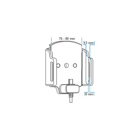 Bild 7 - Brodit einstellbarer Halter (seitlich) Aktiv USB-C, 12/24V, Universal: max. Breite: 75-89mm, Tiefe: 9-13mm USB Typ C Ladeanschluss, inkl. Zigarettenanznder-Ladegert, Montageplatte mit Kugelgelenk, fr max. Breite: 75-89mm, Tiefe: 9-13mm