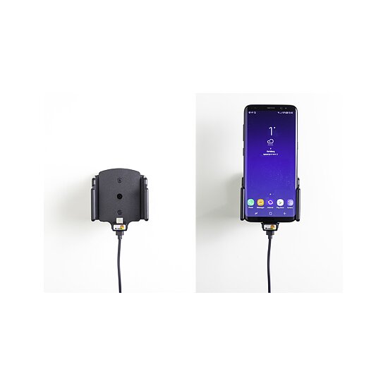 Bild 5 - Brodit einstellbarer Halter (seitlich) Aktiv USB-C, 12/24V, Universal: max. Breite: 75-89mm, Tiefe: 12-16mm USB Typ C Ladeanschluss, inkl. Zigarettenanznder-Ladegert, Montageplatte mit Kugelgelenk, fr max. Breite: 75-89mm, Tiefe: 12-16mm