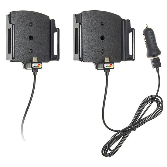 Bild 6 - Brodit einstellbarer Halter (seitlich) Aktiv USB-C, 12/24V, Universal: max. Breite: 75-89mm, Tiefe: 12-16mm USB Typ C Ladeanschluss, inkl. Zigarettenanznder-Ladegert, Montageplatte mit Kugelgelenk, fr max. Breite: 75-89mm, Tiefe: 12-16mm