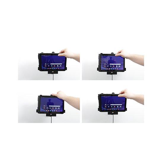 Bild 4 - Brodit Halter Aktiv, 12/24V, f�r SAMSUNG Galaxy Tab Active 4 Pro, Horizontal, passt f�r Ger�te mit Original H�lle , Ladung �ber Pogo-Pins Upgrade M�glichkeit �ber Module / mit Ladekabel f�r den Zigarettenanz�nder