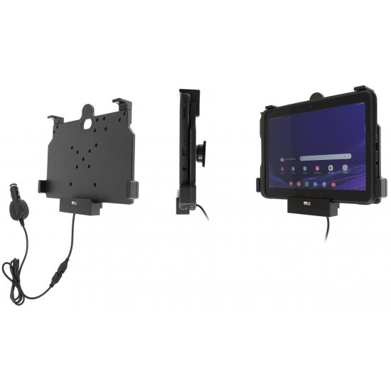 Bild 6 - Brodit Halter Aktiv, 12/24V, f�r SAMSUNG Galaxy Tab Active 4 Pro, Horizontal, passt f�r Ger�te mit Original H�lle , Ladung �ber Pogo-Pins Upgrade M�glichkeit �ber Module / mit Ladekabel f�r den Zigarettenanz�nder
