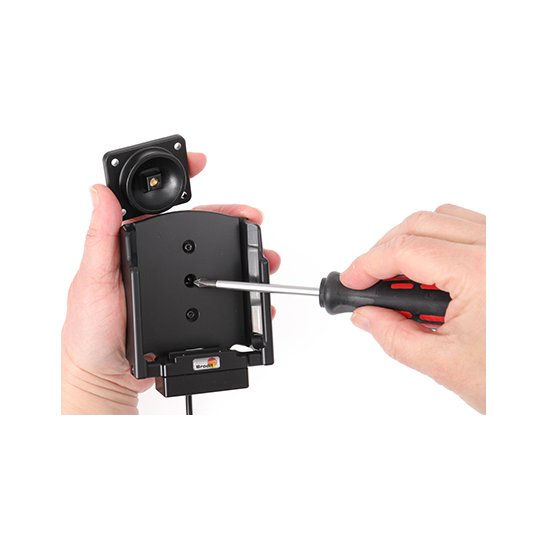Bild 2 - Brodit Halter Aktiv USB, 12/24V, fr SAMSUNG Galaxy XCover 5, inkl. USB-Ladegert (Ladung ber Pogo-Pins) USB-Ladeanschluss, Montageplatte mit Kugelgelenk