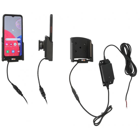 Bild 1 - Brodit Halter Aktiv, mit Festanschluss, 12/24V, fr SAMSUNG Galaxy XCover 6 Pro (Ladung ber Pogo-Pins) mit Molex Stecker fr den festen Einbau im KFZ / LKW