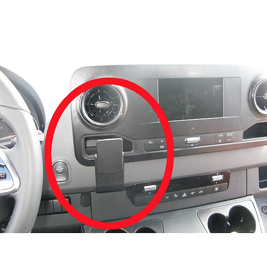 Bild 1 - Brodit ProClip fr Mercedes Sprinter (W907 / W910), ab Bj. 06/2018 Position: Rechts vom Lenkrad, wahlweise unter der linken oder rechten Lftung