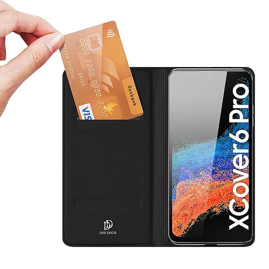 Bild 4 - Dux Skin Pro Bookstyle fr SAMSUNG Galaxy XCover 6 Pro, Black Premium-Tasche mit Kreditkartenfach und Standfunktion