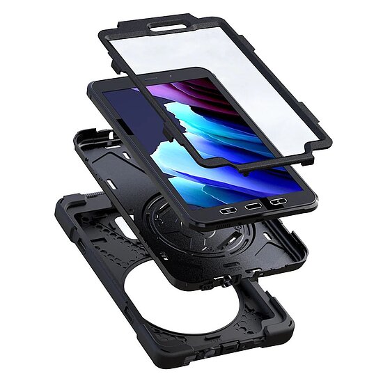 Bild 2 - Eiger Peak 500m Case fr SAMSUNG Galaxy Tab Active 3, Black extrem robustes, mehrschichtiges Schutzcase mit Handschlaufe und Schultergurt