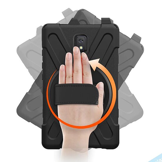 Bild 4 - Eiger Peak 500m Case fr SAMSUNG Galaxy Tab Active 3, Black extrem robustes, mehrschichtiges Schutzcase mit Handschlaufe und Schultergurt