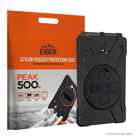Bild 1 - Eiger Peak 500m Case fr SAMSUNG Galaxy Tab Active 3, Black extrem robustes, mehrschichtiges Schutzcase mit Handschlaufe und Schultergurt