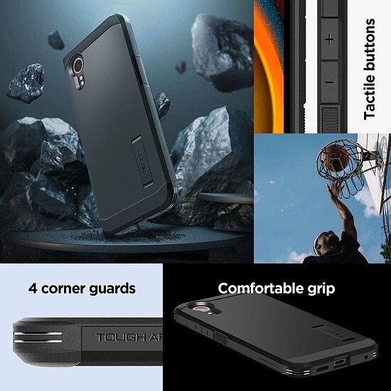 Bild 8 - Spigen Tough Armor black (matt) fr SAMSUNG Galaxy XCover 7 starke mehrlagige Schutzhlle mit Standfu