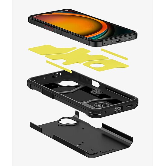 Bild 3 - Spigen Tough Armor black (matt) fr SAMSUNG Galaxy XCover 7 Pro starke mehrlagige Schutzhlle mit Standfu