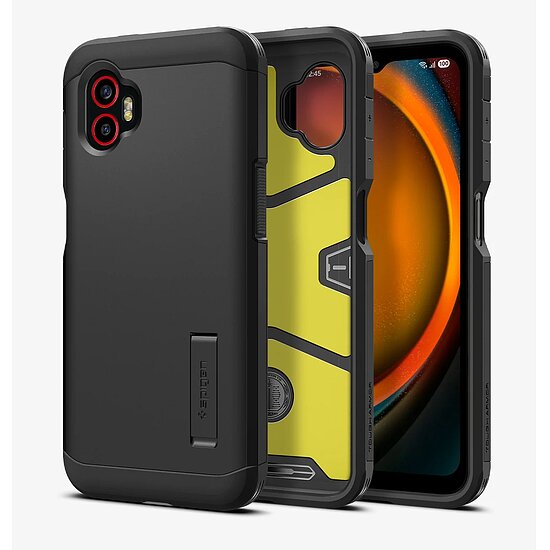 Bild 1 - Spigen Tough Armor black (matt) fr SAMSUNG Galaxy XCover 7 Pro starke mehrlagige Schutzhlle mit Standfu
