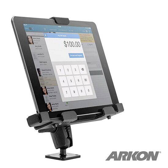 Bild 3 - Arkon einstellbarer Tablet Halter , Universal: 7 bis 10 Zoll , Metall-Rahmen, abschliebar, mit AMPS Fu fr max. Tablet-Breite: 200-260mm, Hhe: 115-180mm, Tiefe: 4-20mm