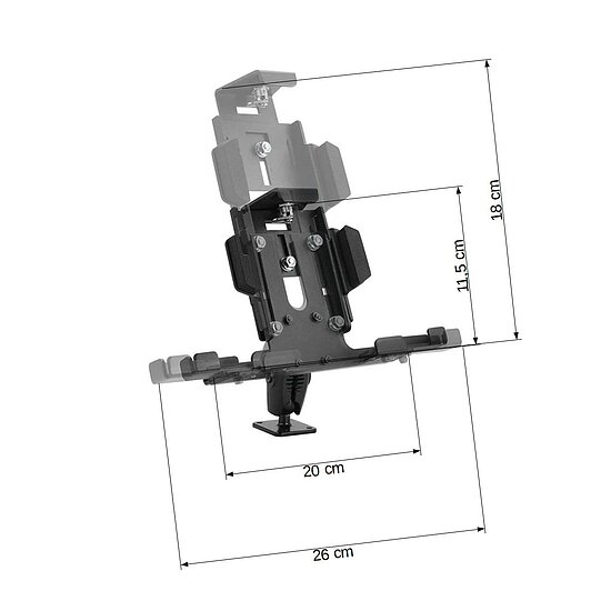 Bild 8 - Arkon einstellbarer Tablet Halter , Universal: 7 bis 10 Zoll , Metall-Rahmen, abschliebar, mit AMPS Fu fr max. Tablet-Breite: 200-260mm, Hhe: 115-180mm, Tiefe: 4-20mm