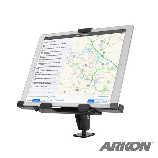 Bild 2 - Arkon einstellbarer Tablet Halter , Universal: 10 bis 12.9 Zoll , Metall-Rahmen, abschliebar, mit AMPS Fu fr max. Tablet-Breite: 250-310mm, Hhe: 115-180mm, Tiefe: 4-20mm