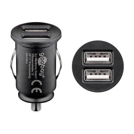 Bild 1 - Goobay Dual KFZ Ladegert , 12/24V, 2x USB-A 12W (2.4A) 1x 2.4A oder 2x 1.2A,