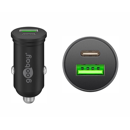 Bild 1 - Goobay Dual KFZ Ladegert , 12/24V, 1x USB-C + 1x USB-A, 45W untersttzt Quick Charge (QC) und Power Delivery (PD)