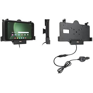 Brodit Halter Aktiv, 12/24V, fr SAMSUNG Galaxy Tab Active 2, Galaxy Tab Active 3, Galaxy Tab Active 5, Horizontal, passt fr Gerte mit Original Hlle, Ladung ber Pogo-Pins mit Ladekabel fr den Zigarettenanznder