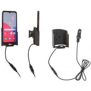 Brodit Halter Aktiv USB, 12/24V, fr SAMSUNG Galaxy XCover 6 Pro, inkl. USB-Ladegert (Ladung ber Pogo-Pins) USB-Ladeanschluss, Montageplatte mit Kugelgelenk